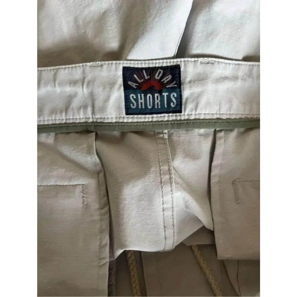 FAHERTY All Day Shorts 9” in Ice Gray Size 38